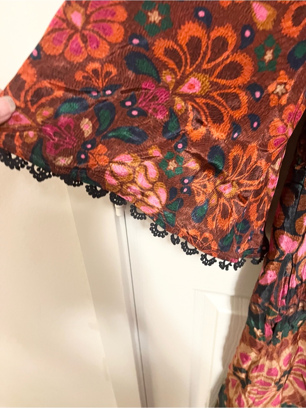 Farm Rio x Anthropologie Mock Neck Maxi Dress Small Flowy Boho fall size M - Picture 9 of 14
